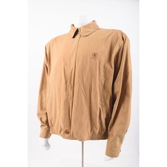 Vintage Mens Caesars Casino Bomber Jacket Coat Size XL Camel Tan - Picture 3 of 6